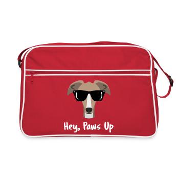 Salut Paws Up Greyhound Cool Dog Lunettes de soleil - Sac Retro - rouge/blanc - Devant