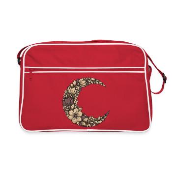 Flower Crescent Wreath - Retro Bag - red/white - Front