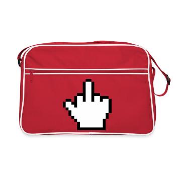 Mouse Hand Middle Finger Mouse Pointer - Retro Bag - red/white - Front