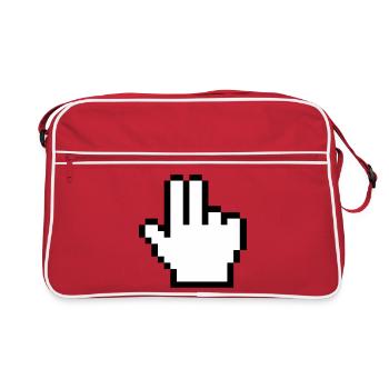 Maushand 2 Finger - Retro Tasche - Rot/Weiß - Vorne