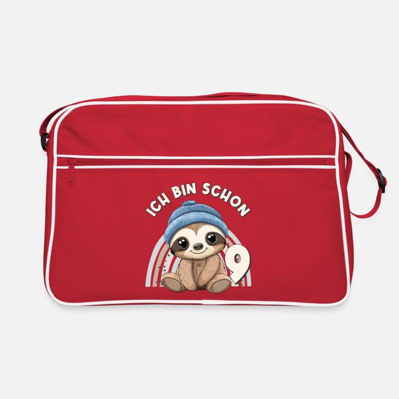 9. Geburtstag Faultier Regenbogen Süß Niedlich Retro Tasche
