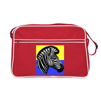 Zebra - Retro Tasche - Rot/Weiß - Vorne
