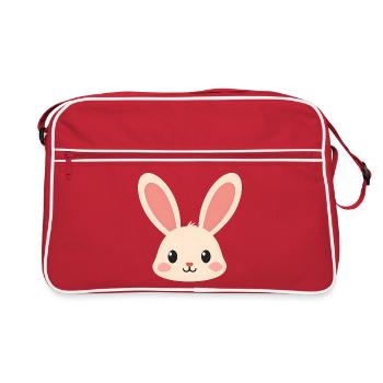 Kaninchen Hase - Retro Tasche - Rot/Weiß - Vorne