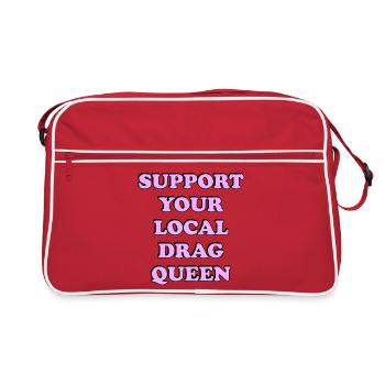 Soutenez la drag queen locale - Sac Retro - rouge/blanc - Devant