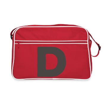 Typographie minimale en gras de la lettre D - Sac Retro - rouge/blanc - Devant