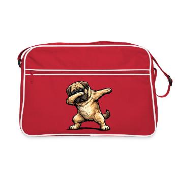 Dabbing Mastiff - Retro Bag - red/white - Front