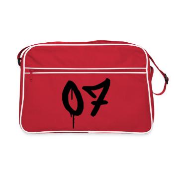 Nombre 07 Style Graffiti Urbain - Sac Retro - rouge/blanc - Devant