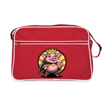 Pork Beer Funny - Retro Bag - red/white - Front