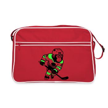 ijshockey gorilla - Retro Bag - red/white - Front