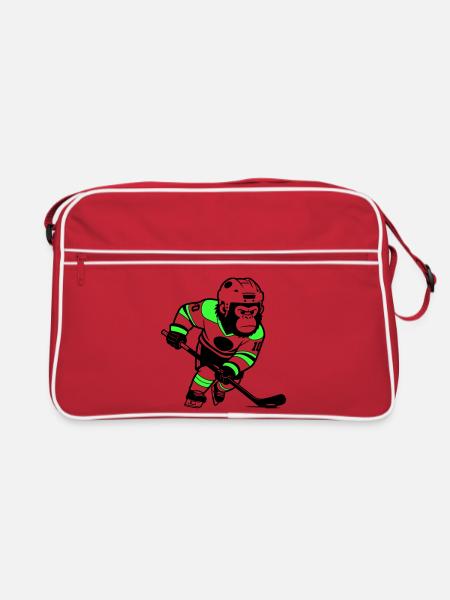 ijshockey gorilla - Retro Bag - red/white - Front