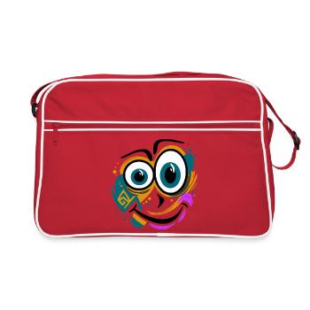 Drôle de visage éclaboussé - Sac Retro - rouge/blanc - Devant