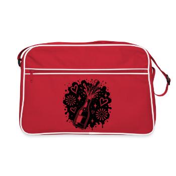 Sektflasche Party Splash Motiv - Retro Bag - red/white - Front