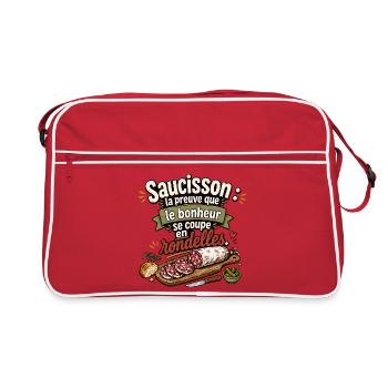 Saucisson bonheur en rondelles - Sac Retro - rouge/blanc - Devant