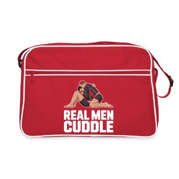 De vrais hommes câlinent Brazilian Jiu Jitsu MMA Judo BJJ - Sac Retro - rouge/blanc - Devant