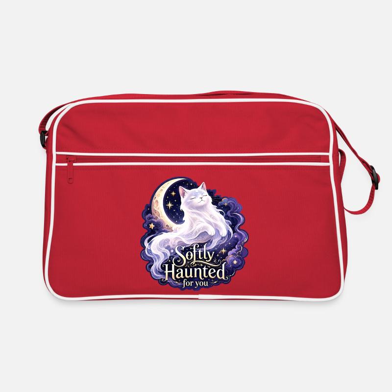 Doucement hanté White Moon Cat Gothic Celestial Sac Retro