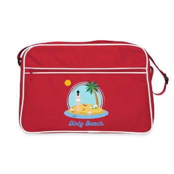 Schmutziger Strand - Retro Tasche - Rot/Weiß - Vorne