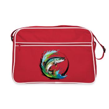 Pêche au brochet - Sac Retro - rouge/blanc - Devant