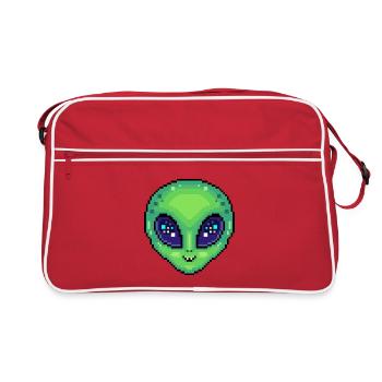 Style pixel art extraterrestre Kawaii mignon - Sac Retro - rouge/blanc - Devant
