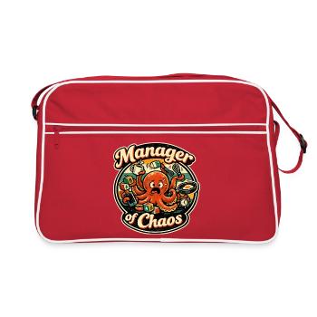 Chaosmanager Tintenkrake - Retro Tasche - Rot/Weiß - Vorne