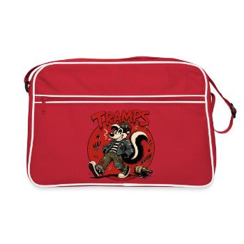 Tramps Streetpunk Wolf - Retro Tasche - Rot/Weiß - Vorne
