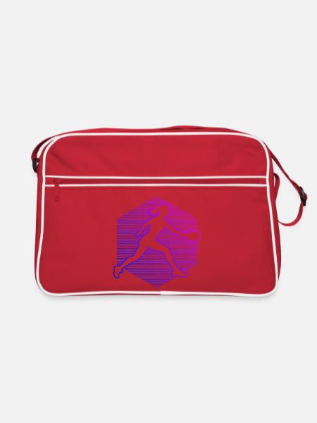 Pickleball Coach Idee für Pickleballspielerin Fans - Retro Tasche - Rot/Weiß - Vorne