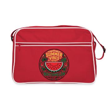 Sommer Vibes Wassermelone Motiv - Retro Tasche - Rot/Weiß - Vorne
