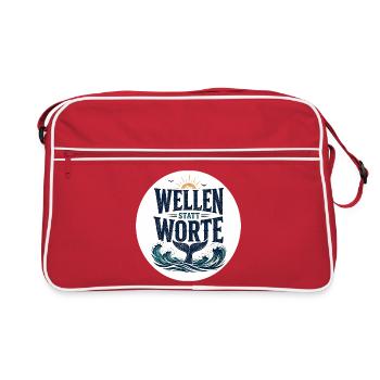 Wellen statt Worte für Timmy (Hope) - Retro Tasche - Rot/Weiß - Vorne