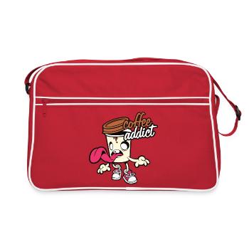 coffee addict - Retro Bag - red/white - Front