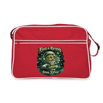 Cosmo-Kumpel im Weltraumanzug - Retro Tasche - Rot/Weiß - Vorne
