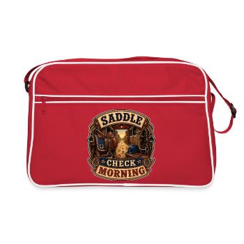 SADDLE CHECK MORNING - Retro Bag - red/white - Front