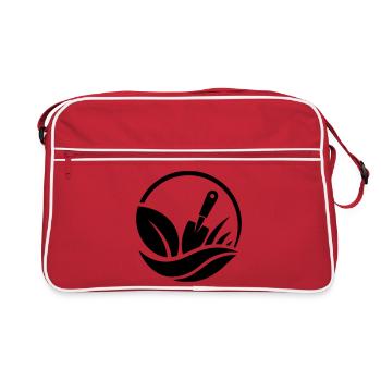 Gardener Shovel Plants Garden Motif - Retro Bag - red/white - Front
