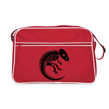 os fossile dinosaure préhistorique - Sac Retro - rouge/blanc - Devant