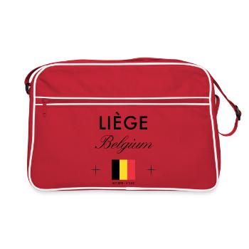 Liège Belgique Coordonnées Souvenir de voyage - Sac Retro - rouge/blanc - Devant
