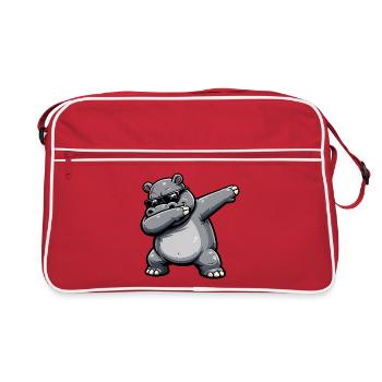 Tamponnage de l’hippopotame - Sac Retro - rouge/blanc - Devant