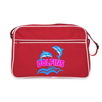 Logo du dauphin - Sac Retro - rouge/blanc - Devant