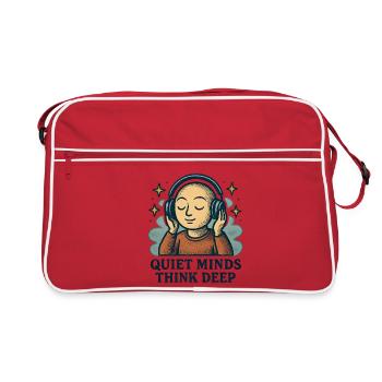 Les esprits calmes réfléchissent profondément - Sac Retro - rouge/blanc - Devant