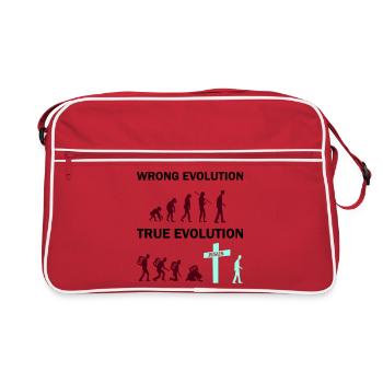 Évolution vers la Croix : la foi l’emporte - Sac Retro - rouge/blanc - Devant