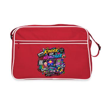 Kinder der Neunziger Retro Neon - Retro Tasche - Rot/Weiß - Vorne