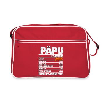 Päpu Dosis: Päpu Liebe XXL - Retro Tasche - Rot/Weiß - Vorne