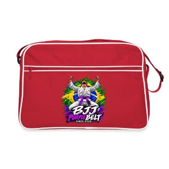 BJJ Lila Gürtel seit 2026 - Retro Tasche - Rot/Weiß - Vorne