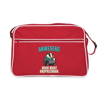 Büro-Dachs nicht ansprechbar - Retro Tasche - Rot/Weiß - Vorne