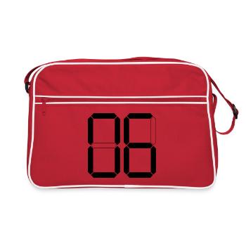 NUMBER 06 Zero Six Birthday Gift Digital - Retro Bag - red/white - Front