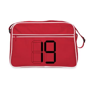 NUMÉRO 19 Cadeau dix-neuf anniversaires numérique - Sac Retro - rouge/blanc - Devant