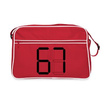 NUMBER 67 Six Seven Memes Gift Digital - Retro Bag - red/white - Front