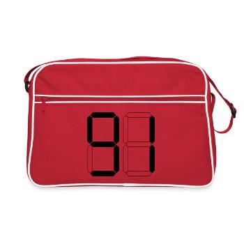 NUMÉRO 91 Quatre-vingt-onze cadeaux numériques - Sac Retro - rouge/blanc - Devant