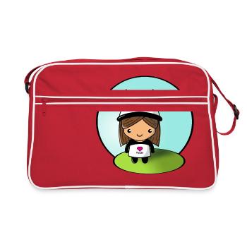 Panda fille! - Sac Retro - rouge/blanc - Devant