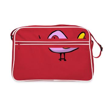 bird oiseau voegel animal animaux7 - Sac Retro - rouge/blanc - Devant
