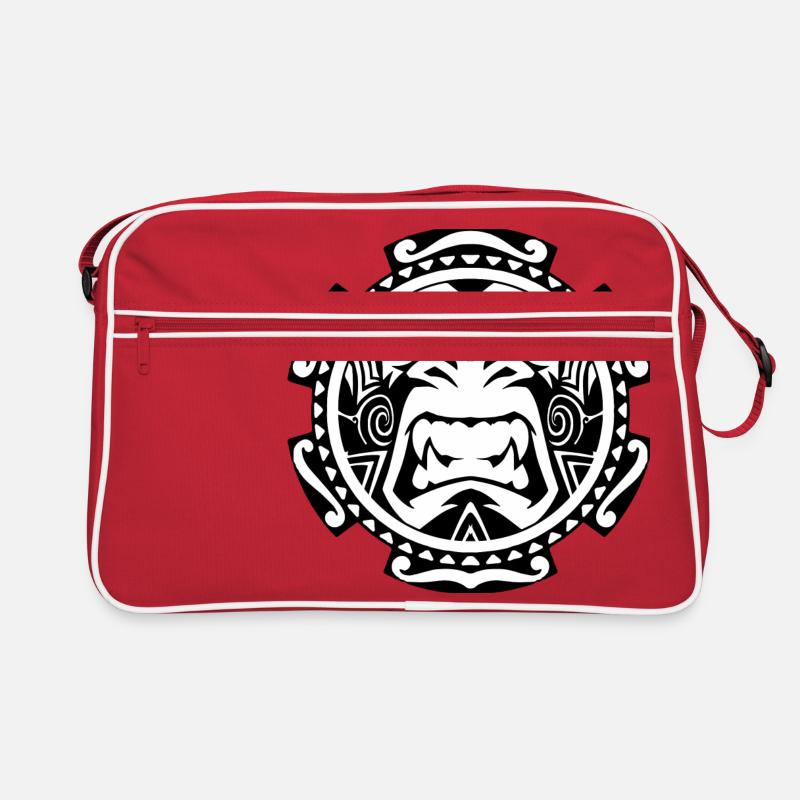 Stammesaffe - Retro Tasche - Rot/Weiß