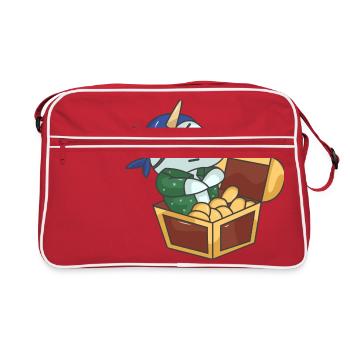 Chat pirate Pirate licorne cadeau de licorne - Sac Retro - rouge/blanc - Devant