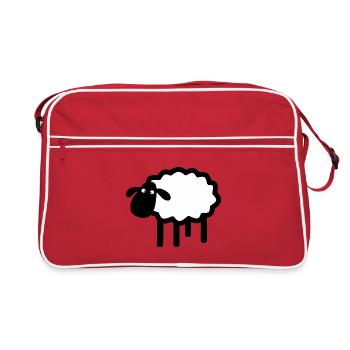 Silhouette du mouton blanc - Sac Retro - rouge/blanc - Devant